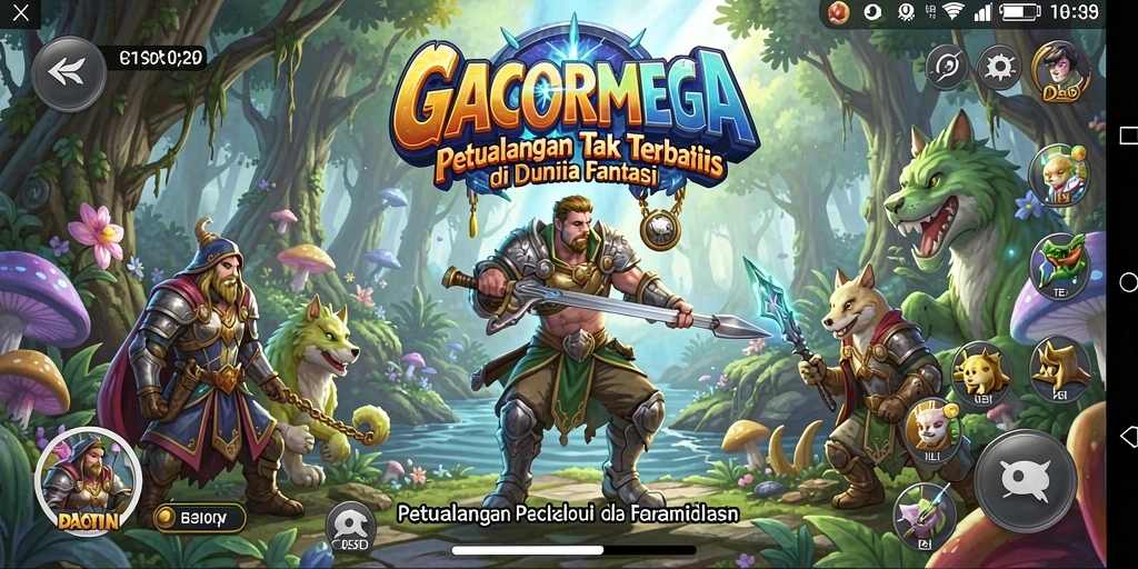 Tampilan utama GACORMEGA dengan gameplay petualangan mendebarkan.