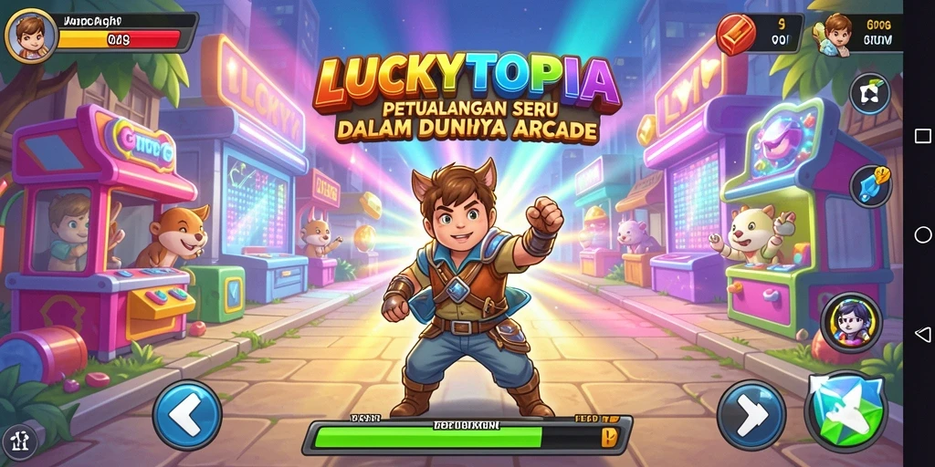 Tampilan menarik dari gameplay LUCKYTOPIA yang penuh aksi.