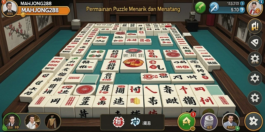 Tampilan gameplay menarik dari MAHJONG288 dengan tantangan Puzzle.