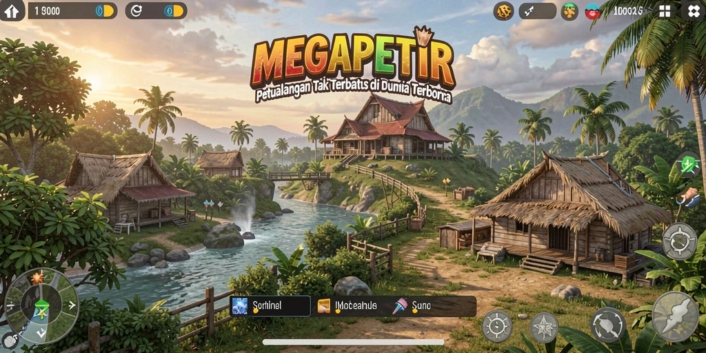 Tampilan gameplay MEGAPETIR yang menarik di dunia terbuka.