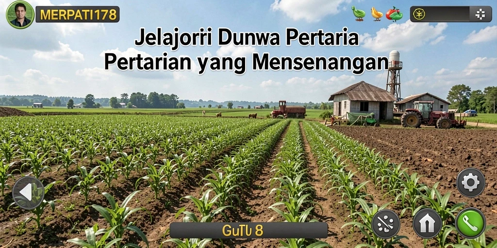 Tampilan screenshot gameplay <strong>MERPATI178</strong> yang menggambarkan aktivitas bertani.