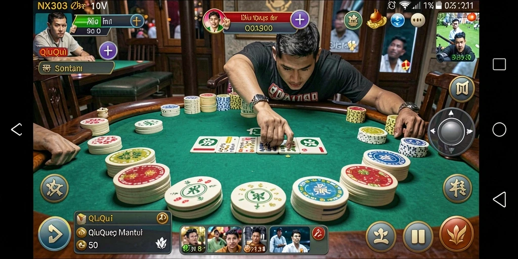 Tampilan gameplay QiuQiu yang mendebarkan dan penuh strategi.